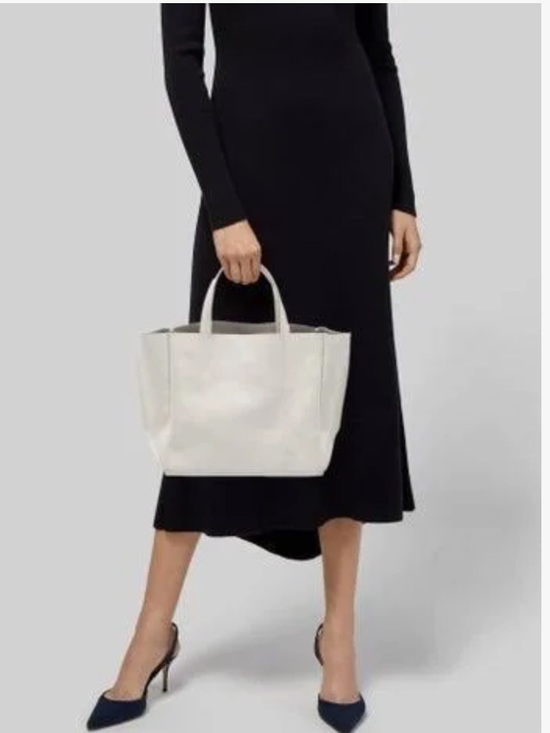 Ampersand as Apostrope Handbags - Ampersand As Apostrophe White Leather Tote Bag